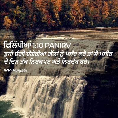 Picture 02 - ਫਿਲਿੱਪੀਆਂ 1:10 PANIRV - ਤੁਸੀਂ ਚੰਗੀ - Bible Verse Picture