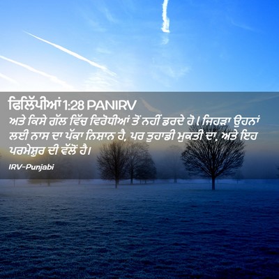 Picture 02 - ਫਿਲਿੱਪੀਆਂ 1:28 PANIRV - ਅਤੇ ਕਿਸੇ ਗੱਲ ਵਿੱਚ - Bible Verse Picture