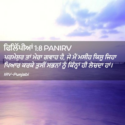 Picture 02 - ਫਿਲਿੱਪੀਆਂ 1:8 PANIRV - ਪਰਮੇਸ਼ੁਰ ਤਾਂ ਮੇਰਾ - Bible Verse Picture
