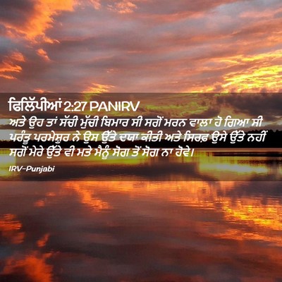 Picture 02 - ਫਿਲਿੱਪੀਆਂ 2:27 PANIRV - ਅਤੇ ਉਹ ਤਾਂ ਸੱਚੀ - Bible Verse Picture