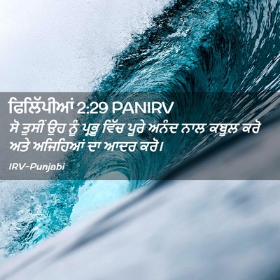 Picture 02 - ਫਿਲਿੱਪੀਆਂ 2:29 PANIRV - ਸੋ ਤੁਸੀਂ ਉਹ ਨੂੰ - Bible Verse Picture
