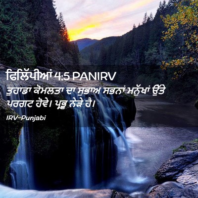Picture 02 - ਫਿਲਿੱਪੀਆਂ 4:5 PANIRV - ਤੁਹਾਡਾ ਕੋਮਲਤਾ ਦਾ - Bible Verse Picture