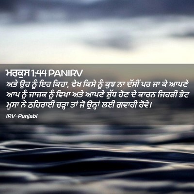 Picture 02 - ਮਰਕੁਸ 1:44 PANIRV - ਅਤੇ ਉਹ ਨੂੰ ਇਹ ਕਿਹਾ, - Bible Verse Picture
