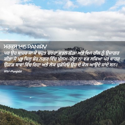 Picture 02 - ਮਰਕੁਸ 1:45 PANIRV - ਪਰ ਉਹ ਬਾਹਰ ਜਾ ਕੇ - Bible Verse Picture