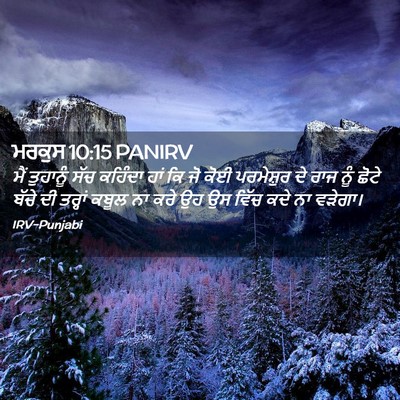 Picture 02 - ਮਰਕੁਸ 10:15 PANIRV - ਮੈਂ ਤੁਹਾਨੂੰ ਸੱਚ - Bible Verse Picture