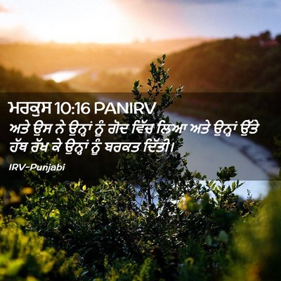 Picture 02 - ਮਰਕੁਸ 10:16 PANIRV - ਅਤੇ ਉਸ ਨੇ ਉਨ੍ਹਾਂ - Bible Verse Picture