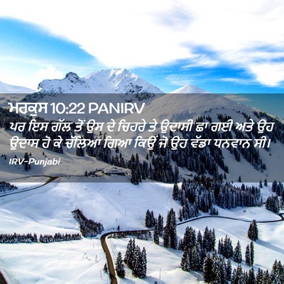 Picture 02 - ਮਰਕੁਸ 10:22 PANIRV - ਪਰ ਇਸ ਗੱਲ ਤੋਂ ਉਸ ਦੇ - Bible Verse Picture