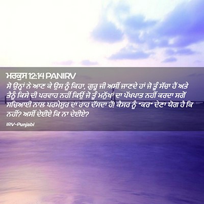 Picture 02 - ਮਰਕੁਸ 12:14 PANIRV - ਸੋ ਉਨ੍ਹਾਂ ਨੇ ਆਣ ਕੇ - Bible Verse Picture
