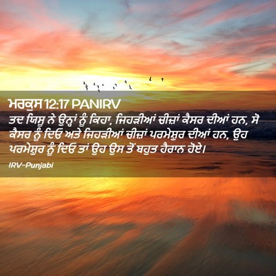 Picture 02 - ਮਰਕੁਸ 12:17 PANIRV - ਤਦ ਯਿਸੂ ਨੇ ਉਨ੍ਹਾਂ - Bible Verse Picture