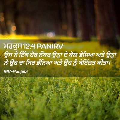 Picture 02 - ਮਰਕੁਸ 12:4 PANIRV - ਉਸ ਨੇ ਇੱਕ ਹੋਰ ਨੌਕਰ - Bible Verse Picture
