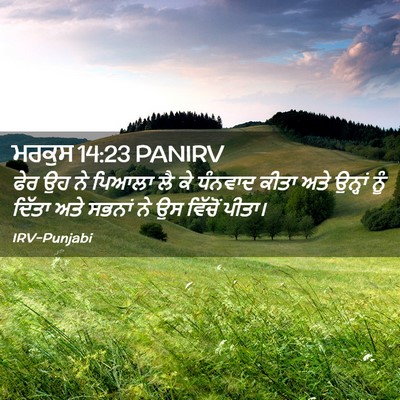 Picture 02 - ਮਰਕੁਸ 14:23 PANIRV - ਫੇਰ ਉਹ ਨੇ ਪਿਆਲਾ ਲੈ - Bible Verse Picture