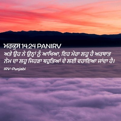 Picture 02 - ਮਰਕੁਸ 14:24 PANIRV - ਅਤੇ ਉਹ ਨੇ ਉਨ੍ਹਾਂ - Bible Verse Picture