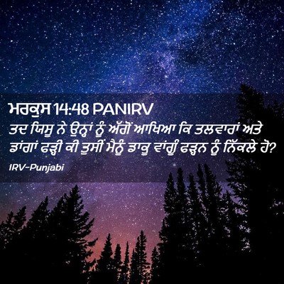 Picture 02 - ਮਰਕੁਸ 14:48 PANIRV - ਤਦ ਯਿਸੂ ਨੇ ਉਨ੍ਹਾਂ - Bible Verse Picture