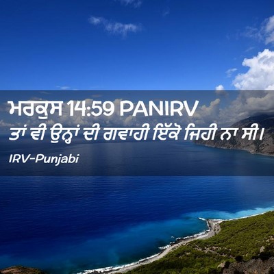 Picture 02 - ਮਰਕੁਸ 14:59 PANIRV - ਤਾਂ ਵੀ ਉਨ੍ਹਾਂ ਦੀ - Bible Verse Picture