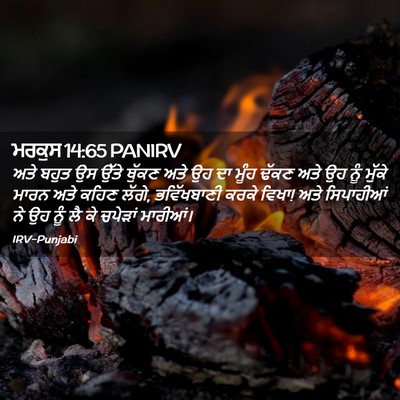 Picture 02 - ਮਰਕੁਸ 14:65 PANIRV - ਅਤੇ ਬਹੁਤ ਉਸ ਉੱਤੇ - Bible Verse Picture