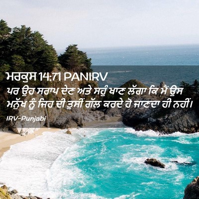 Picture 02 - ਮਰਕੁਸ 14:71 PANIRV - ਪਰ ਉਹ ਸਰਾਪ ਦੇਣ ਅਤੇ - Bible Verse Picture