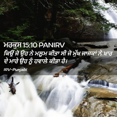 Picture 02 - ਮਰਕੁਸ 15:10 PANIRV - ਕਿਉਂ ਜੋ ਉਹ ਨੇ ਮਲੂਮ - Bible Verse Picture