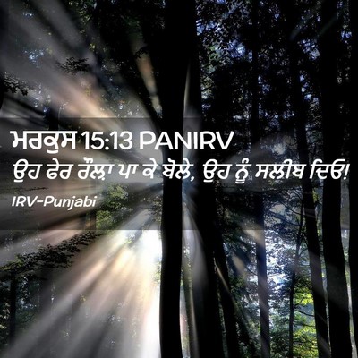 Picture 02 - ਮਰਕੁਸ 15:13 PANIRV - ਉਹ ਫੇਰ ਰੌਲ਼ਾ ਪਾ ਕੇ - Bible Verse Picture