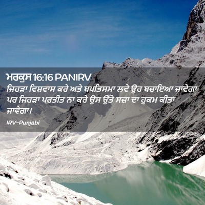 Picture 02 - ਮਰਕੁਸ 16:16 PANIRV - ਜਿਹੜਾ ਵਿਸ਼ਵਾਸ ਕਰੇ - Bible Verse Picture