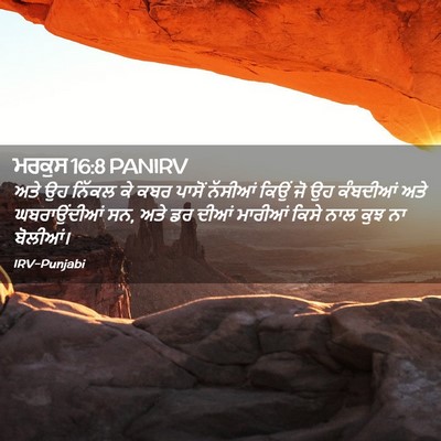 Picture 02 - ਮਰਕੁਸ 16:8 PANIRV - ਅਤੇ ਉਹ ਨਿੱਕਲ ਕੇ ਕਬਰ - Bible Verse Picture