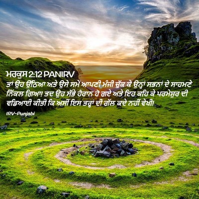 Picture 02 - ਮਰਕੁਸ 2:12 PANIRV - ਤਾਂ ਉਹ ਉੱਠਿਆ ਅਤੇ - Bible Verse Picture