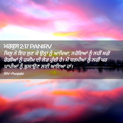 Picture 02 - ਮਰਕੁਸ 2:17 PANIRV - ਯਿਸੂ ਨੇ ਇਹ ਸੁਣ ਕੇ - Bible Verse Picture