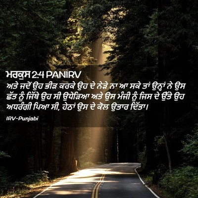 Picture 02 - ਮਰਕੁਸ 2:4 PANIRV - ਅਤੇ ਜਦੋਂ ਉਹ ਭੀੜ - Bible Verse Picture