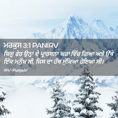 Picture 02 - ਮਰਕੁਸ 3:1 PANIRV - ਯਿਸੂ ਫੇਰ ਉਨ੍ਹਾਂ ਦੇ - Bible Verse Picture