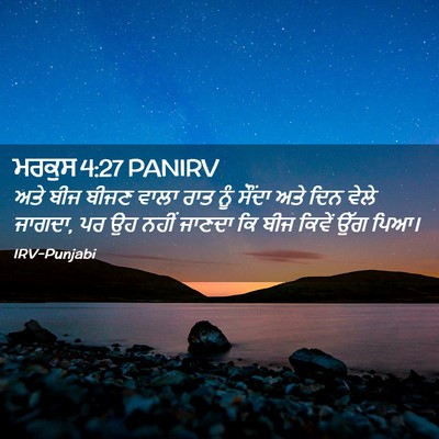 Picture 02 - ਮਰਕੁਸ 4:27 PANIRV - ਅਤੇ ਬੀਜ ਬੀਜਣ ਵਾਲਾ - Bible Verse Picture