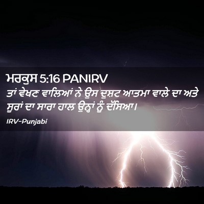 Picture 02 - ਮਰਕੁਸ 5:16 PANIRV - ਤਾਂ ਵੇਖਣ ਵਾਲਿਆਂ ਨੇ - Bible Verse Picture