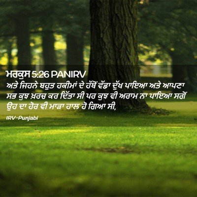 Picture 02 - ਮਰਕੁਸ 5:26 PANIRV - ਅਤੇ ਜਿਹਨੇ ਬਹੁਤ - Bible Verse Picture