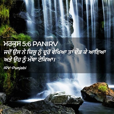 Picture 02 - ਮਰਕੁਸ 5:6 PANIRV - ਜਦੋਂ ਉਸ ਨੇ ਯਿਸੂ ਨੂੰ - Bible Verse Picture