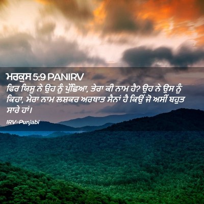 Picture 02 - ਮਰਕੁਸ 5:9 PANIRV - ਫਿਰ ਯਿਸੂ ਨੇ ਉਹ ਨੂੰ - Bible Verse Picture