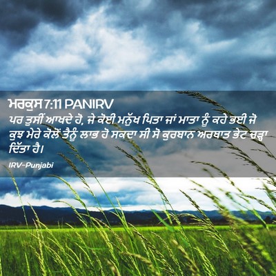 Picture 02 - ਮਰਕੁਸ 7:11 PANIRV - ਪਰ ਤੁਸੀਂ ਆਖਦੇ ਹੋ, - Bible Verse Picture
