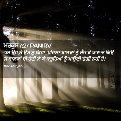 Picture 02 - ਮਰਕੁਸ 7:27 PANIRV - ਪਰ ਉਹ ਨੇ ਉਸ ਨੂੰ - Bible Verse Picture