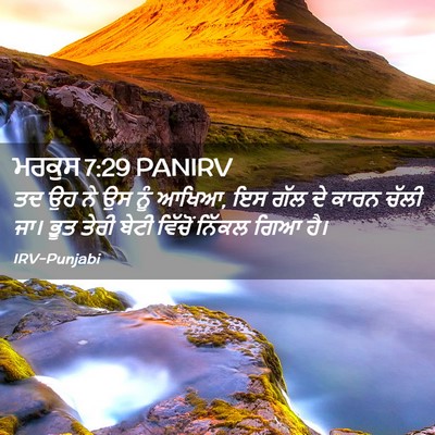 Picture 02 - ਮਰਕੁਸ 7:29 PANIRV - ਤਦ ਉਹ ਨੇ ਉਸ ਨੂੰ - Bible Verse Picture