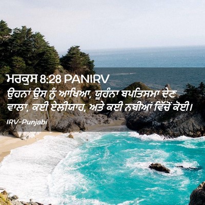 Picture 02 - ਮਰਕੁਸ 8:28 PANIRV - ਉਹਨਾਂ ਉਸ ਨੂੰ ਆਖਿਆ, - Bible Verse Picture