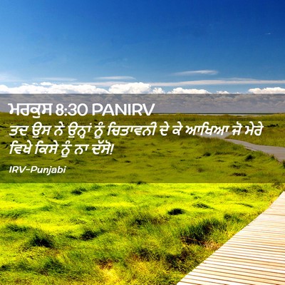 Picture 02 - ਮਰਕੁਸ 8:30 PANIRV - ਤਦ ਉਸ ਨੇ ਉਨ੍ਹਾਂ ਨੂੰ - Bible Verse Picture