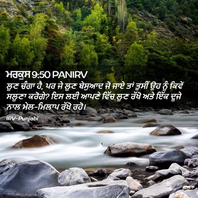 Picture 02 - ਮਰਕੁਸ 9:50 PANIRV - ਲੂਣ ਚੰਗਾ ਹੈ, ਪਰ ਜੇ - Bible Verse Picture