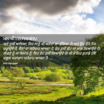 Picture 02 - ਮਲਾਕੀ 1:13 PANIRV - ਅਤੇ ਤੁਸੀਂ ਆਖਿਆ, ਇਹ - Bible Verse Picture