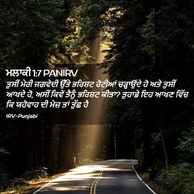 Picture 02 - ਮਲਾਕੀ 1:7 PANIRV - ਤੁਸੀਂ ਮੇਰੀ ਜਗਵੇਦੀ - Bible Verse Picture