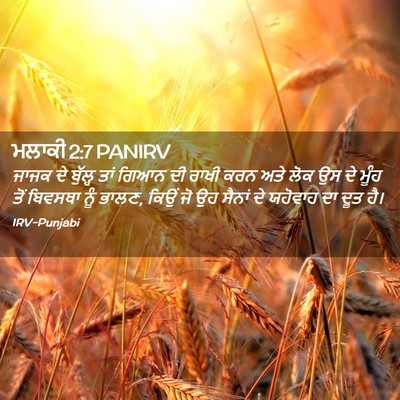 Picture 02 - ਮਲਾਕੀ 2:7 PANIRV - ਜਾਜਕ ਦੇ ਬੁੱਲ੍ਹ ਤਾਂ - Bible Verse Picture