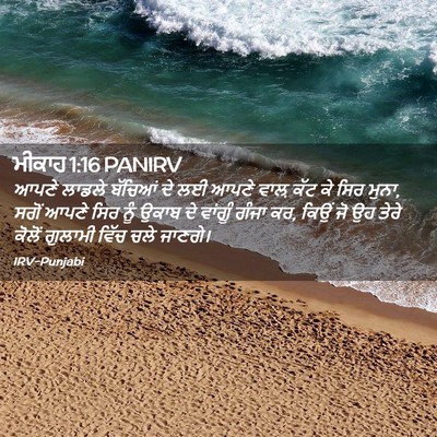Picture 02 - ਮੀਕਾਹ 1:16 PANIRV - ਆਪਣੇ ਲਾਡਲੇ ਬੱਚਿਆਂ - Bible Verse Picture