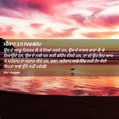 Picture 02 - ਮੀਕਾਹ 3:11 PANIRV - ਉਸ ਦੇ ਆਗੂ ਰਿਸ਼ਵਤ ਲੈ - Bible Verse Picture