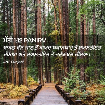 Picture 02 - ਮੱਤੀ 1:12 PANIRV - ਬਾਬੁਲ ਵੱਲ ਜਾਣ ਤੋਂ - Bible Verse Picture