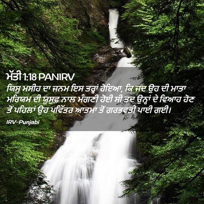 Picture 02 - ਮੱਤੀ 1:18 PANIRV - ਯਿਸੂ ਮਸੀਹ ਦਾ ਜਨਮ ਇਸ - Bible Verse Picture
