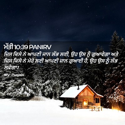 Picture 02 - ਮੱਤੀ 10:39 PANIRV - ਜਿਸ ਕਿਸੇ ਨੇ ਆਪਣੀ - Bible Verse Picture