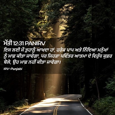 Picture 02 - ਮੱਤੀ 12:31 PANIRV - ਇਸ ਲਈ ਮੈਂ ਤੁਹਾਨੂੰ - Bible Verse Picture