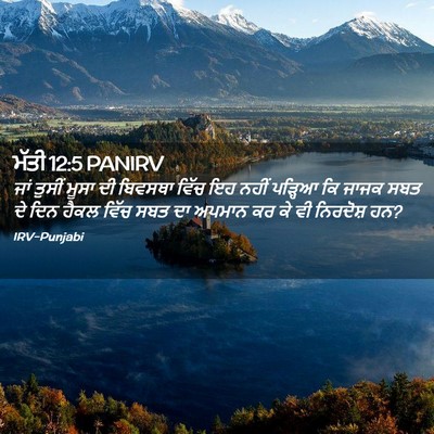 Picture 02 - ਮੱਤੀ 12:5 PANIRV - ਜਾਂ ਤੁਸੀਂ ਮੂਸਾ ਦੀ - Bible Verse Picture