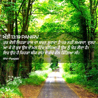 Picture 02 - ਮੱਤੀ 13:19 PANIRV - ਹਰ ਕੋਈ ਜਿਹੜਾ ਰਾਜ ਦਾ - Bible Verse Picture